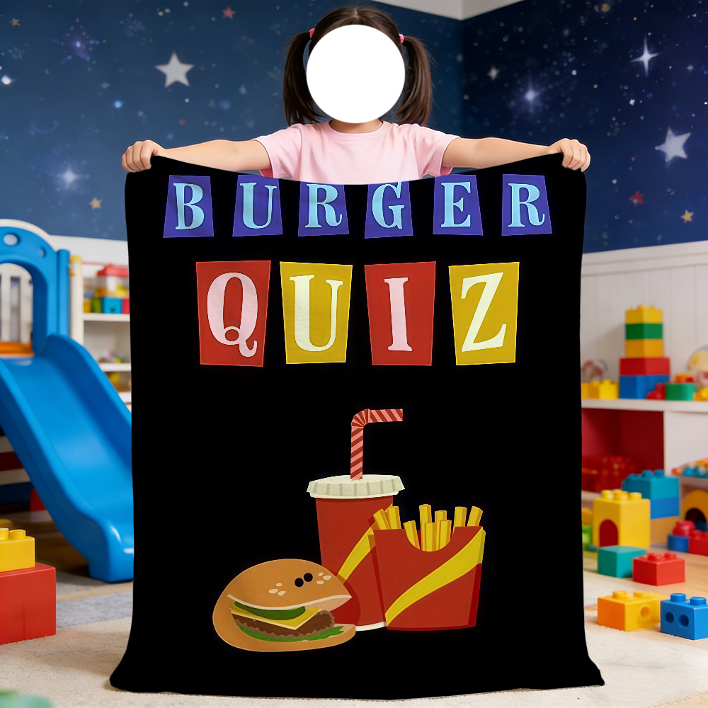 Home Decor Quiz - Burger Quiz Blanket For Soft Throw