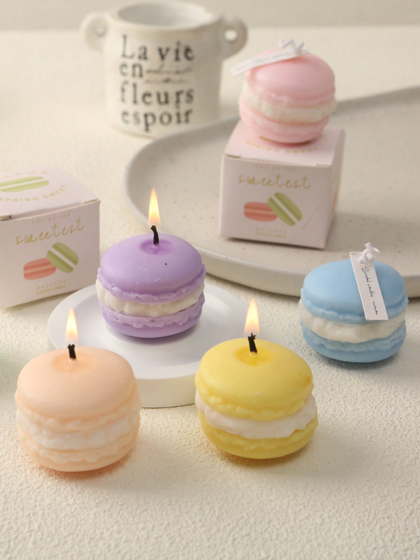 Scented Candle Set - 1/2/6pcs Set Macaron Color Scented Candles,