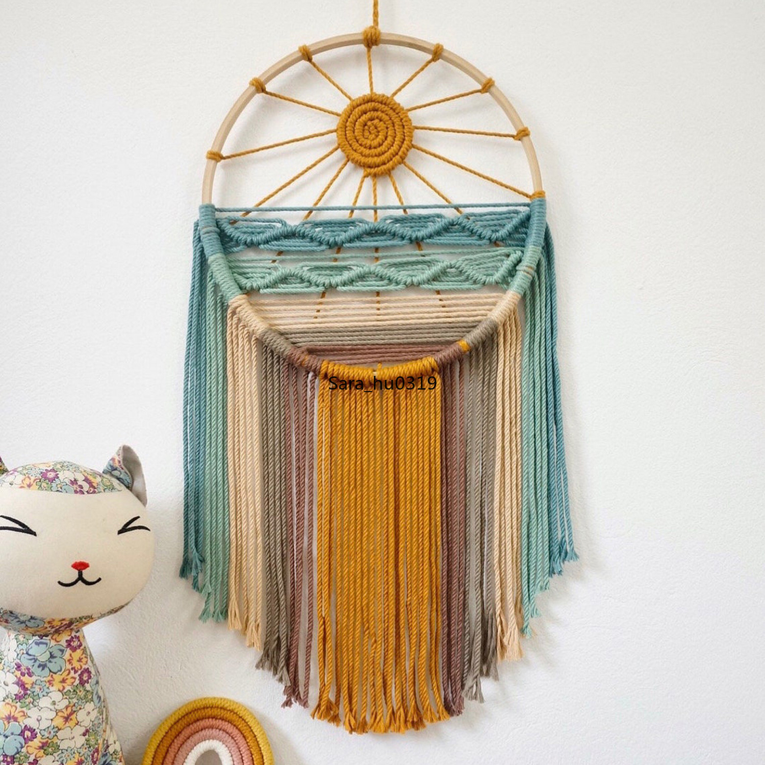 Macrame Wall Hanging - Sun Beach Macrame Wall Hanging Handmade