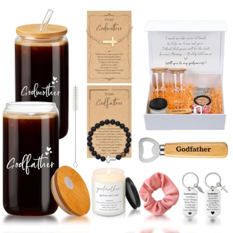 Scented Candle Set - 10 Pcs Godparents Proposal Gift Set