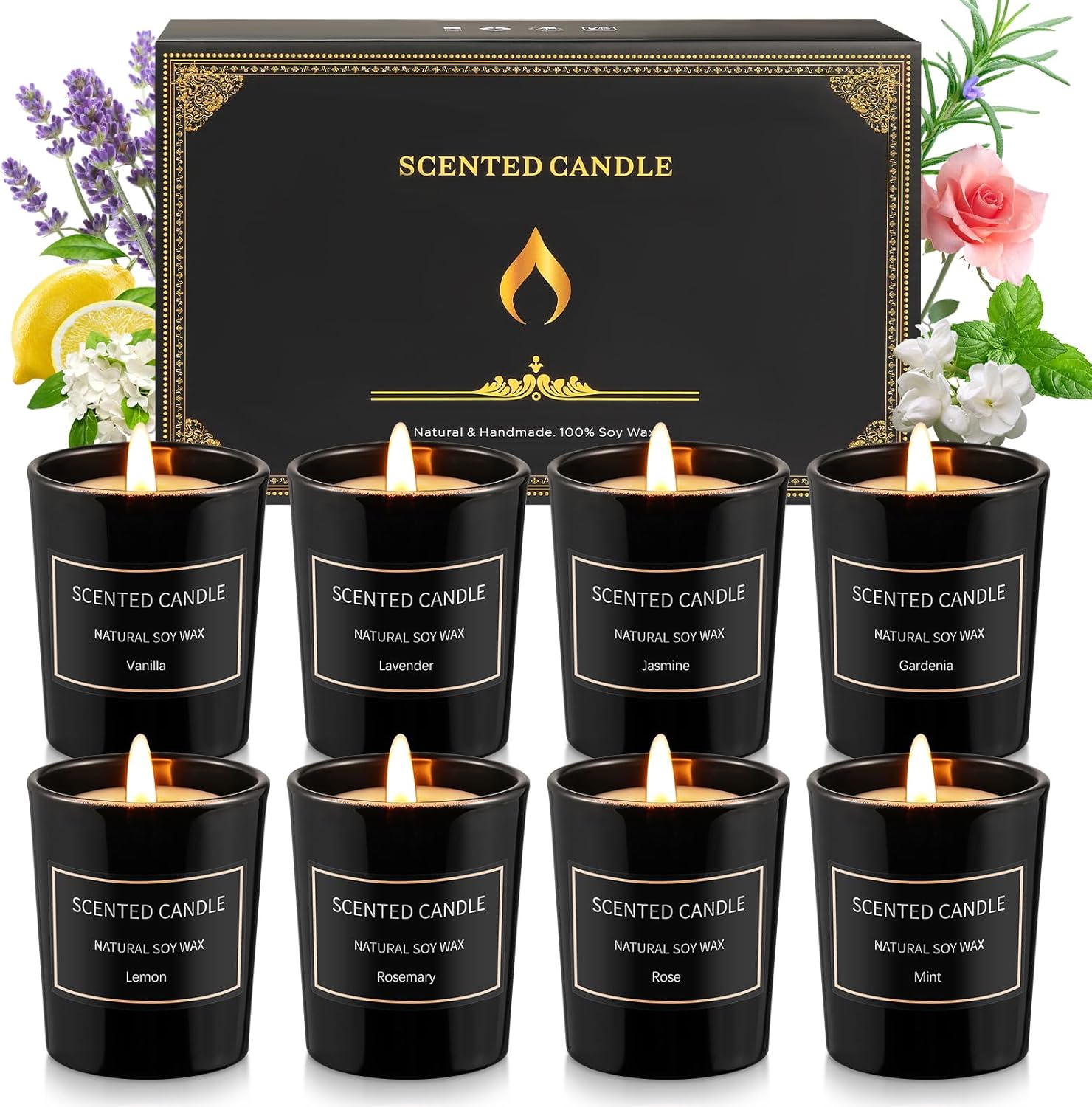 Scented Candle Set - 8 Pack Candles for Home Scented