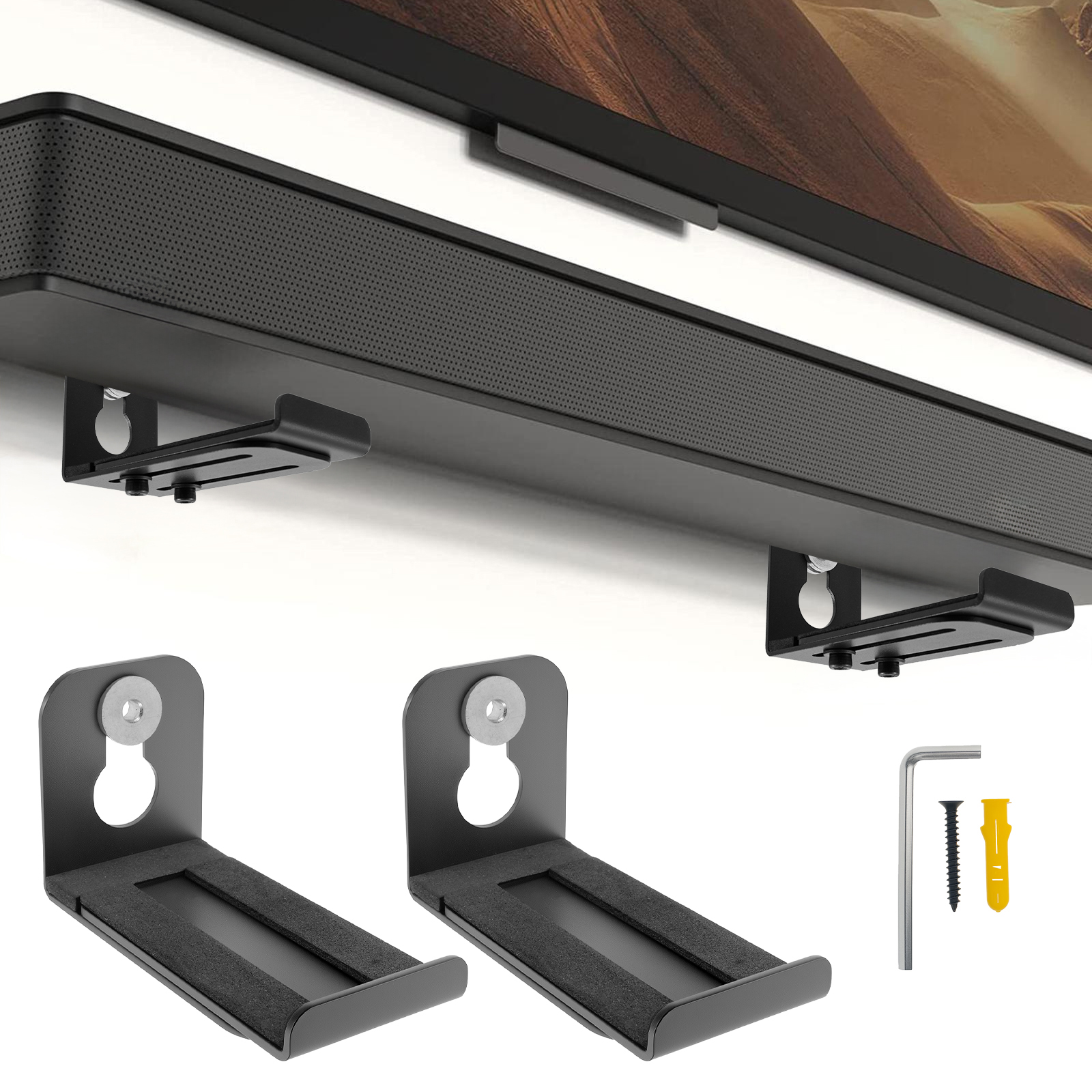 Home Decor Organizer - 2Pcs Soundbar Speaker Stands Wall Mount