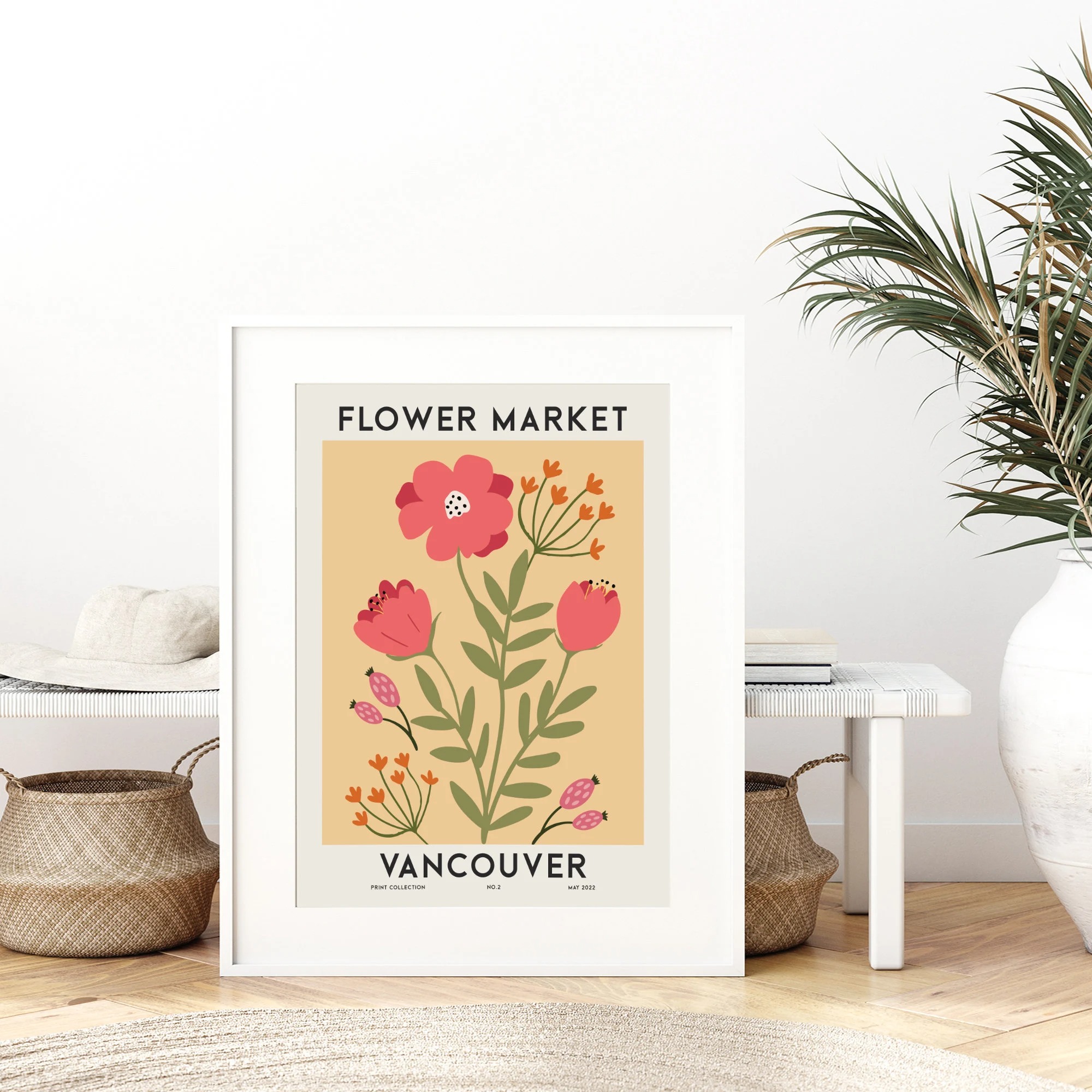 Home Decor Vancouver - Flower Market Vancouver Colorful Botanical Art