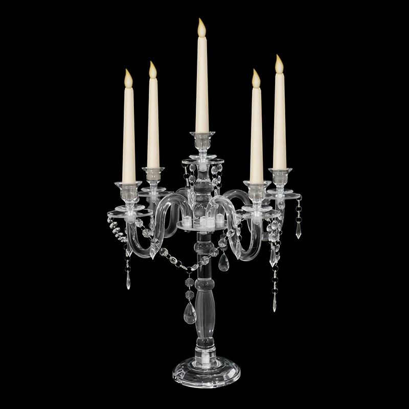 Elegant 5-Arm Acrylic Taper Ca - Home Decor Luxury ulasan dan harga