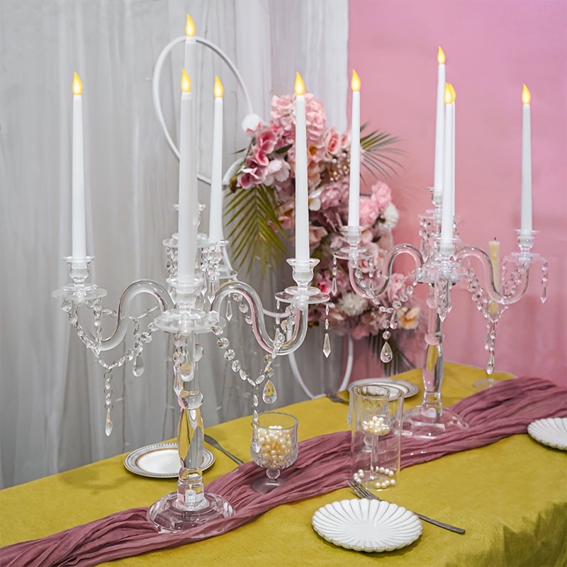 Elegant 5-Arm Acrylic Taper Ca - Home Decor Luxury ulasan dan harga