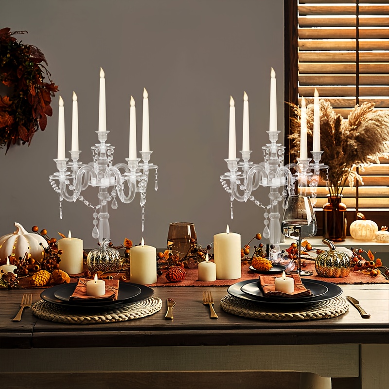 Elegant 5-Arm Acrylic Taper Ca - Home Decor Luxury ulasan dan harga
