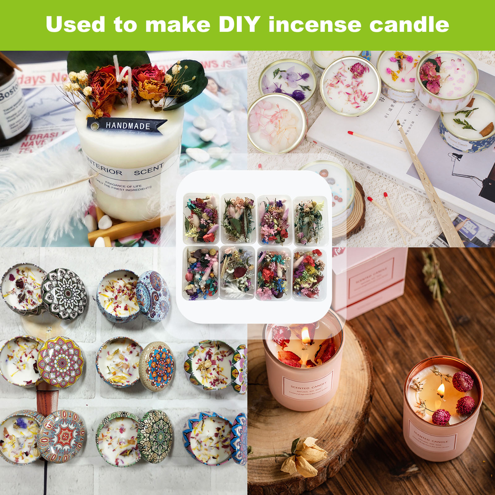 Natural Dried Flower Kit Press - Scented Candle Set ulasan dan harga