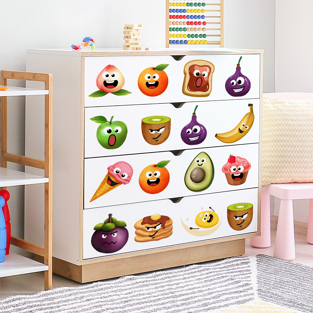 Cartoon Emoji Fruit Wall Stick - Home Decor Emoji ulasan dan harga