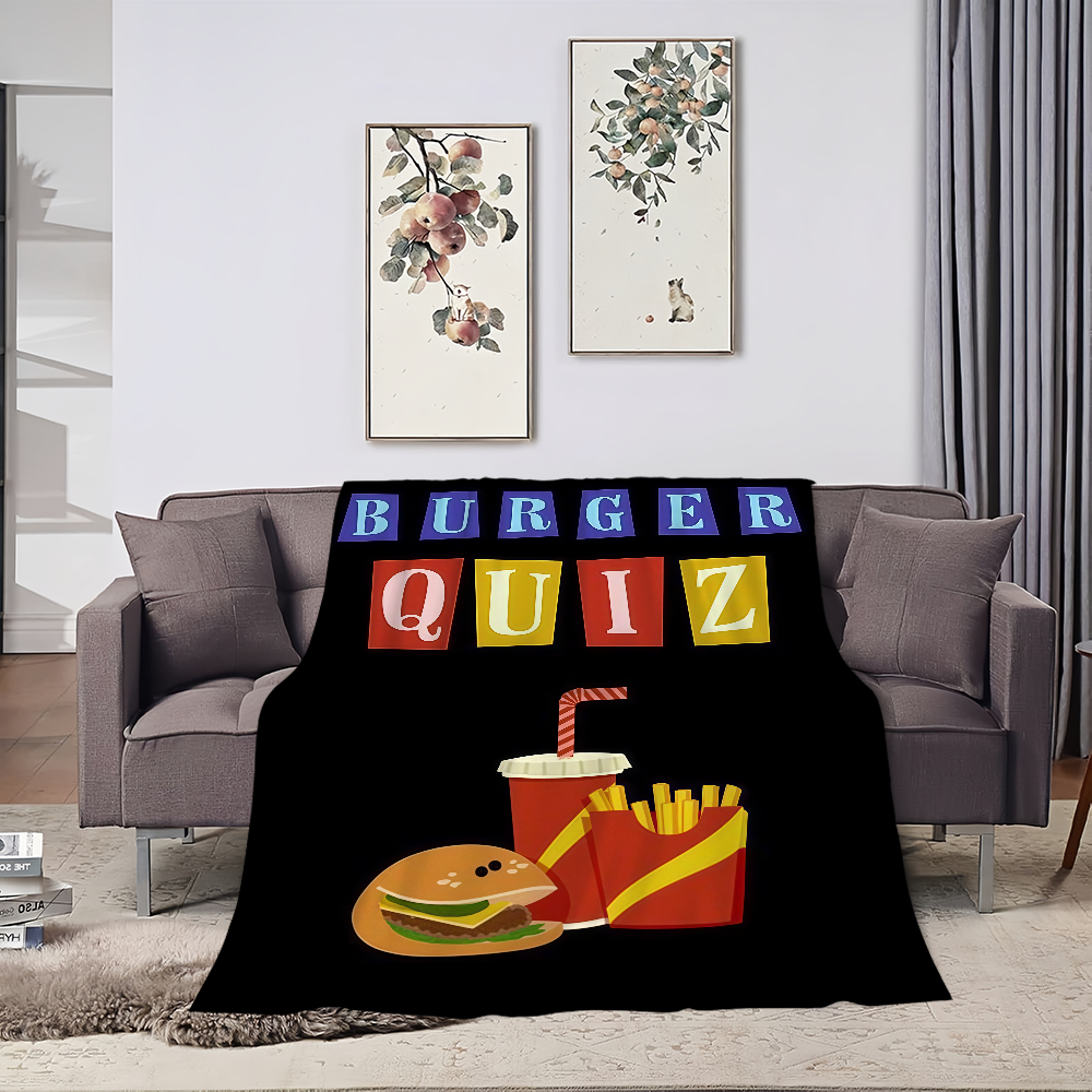 Burger Quiz Blanket For Soft T - Home Decor Quiz ulasan dan harga