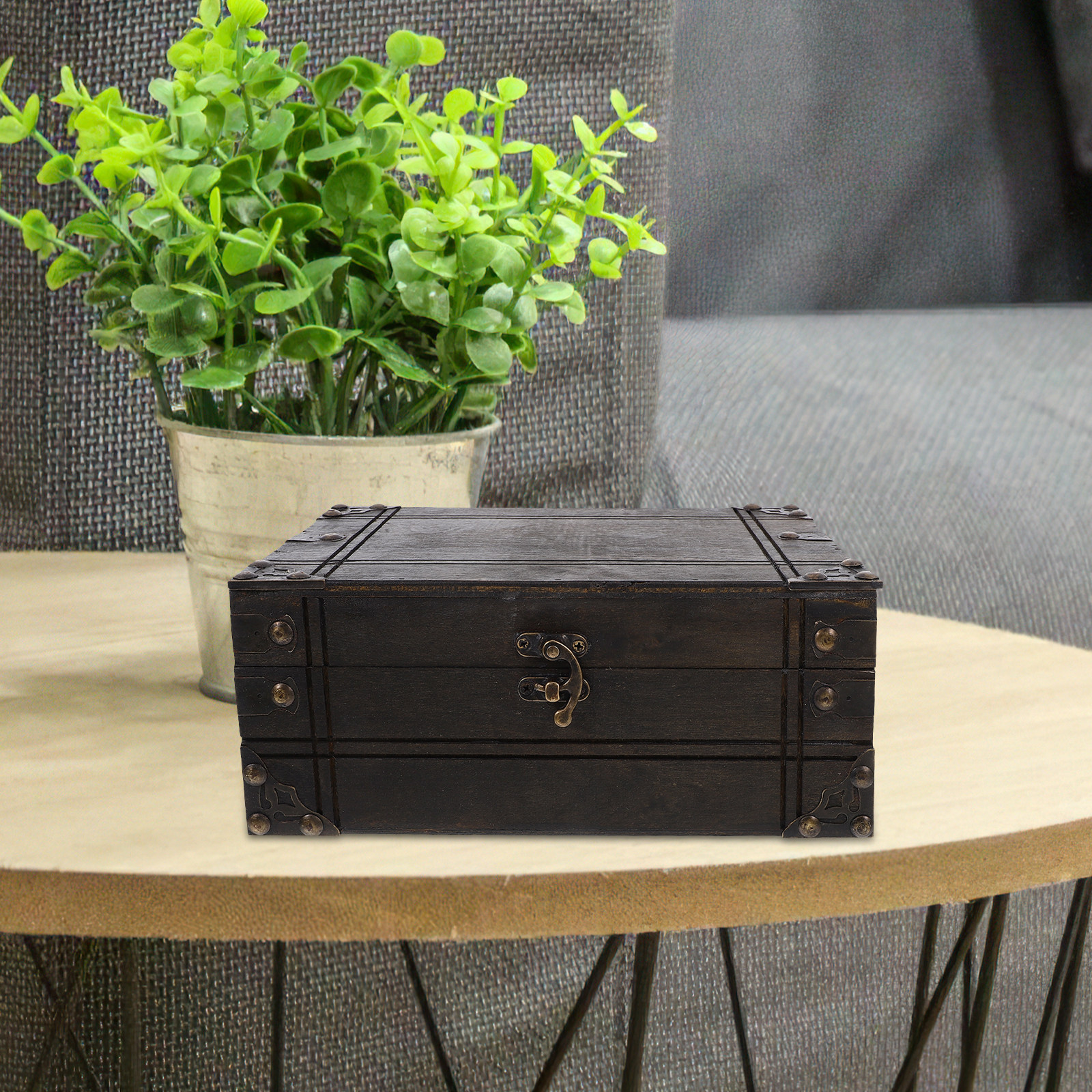 Vintage Wooden Treasure Box Re - Home Decor Organizer ulasan dan harga