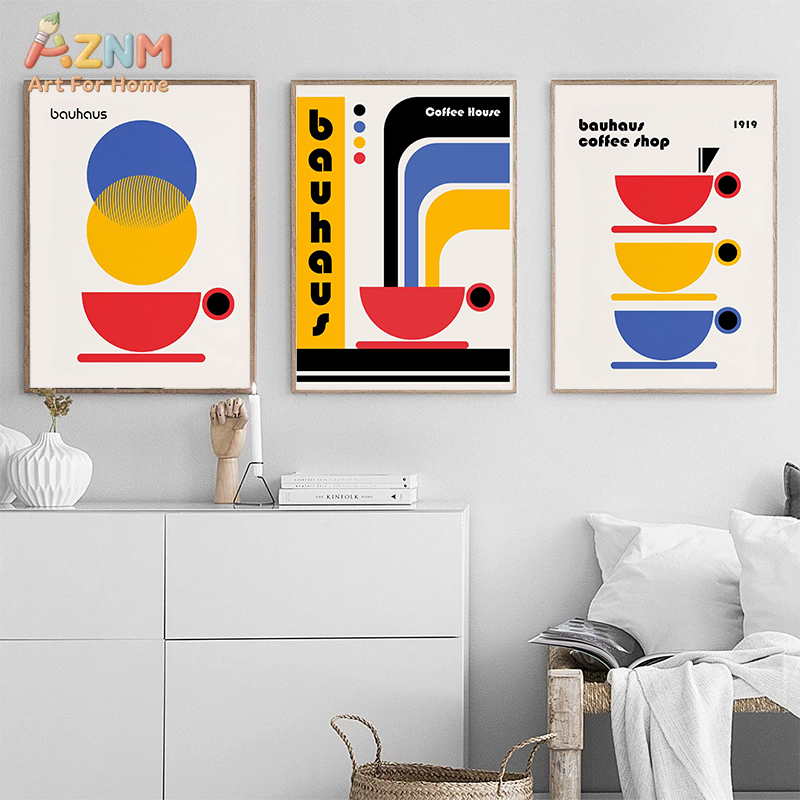 Modern Minimalist Geometry Bau - Watercolor Poster Print ulasan dan harga