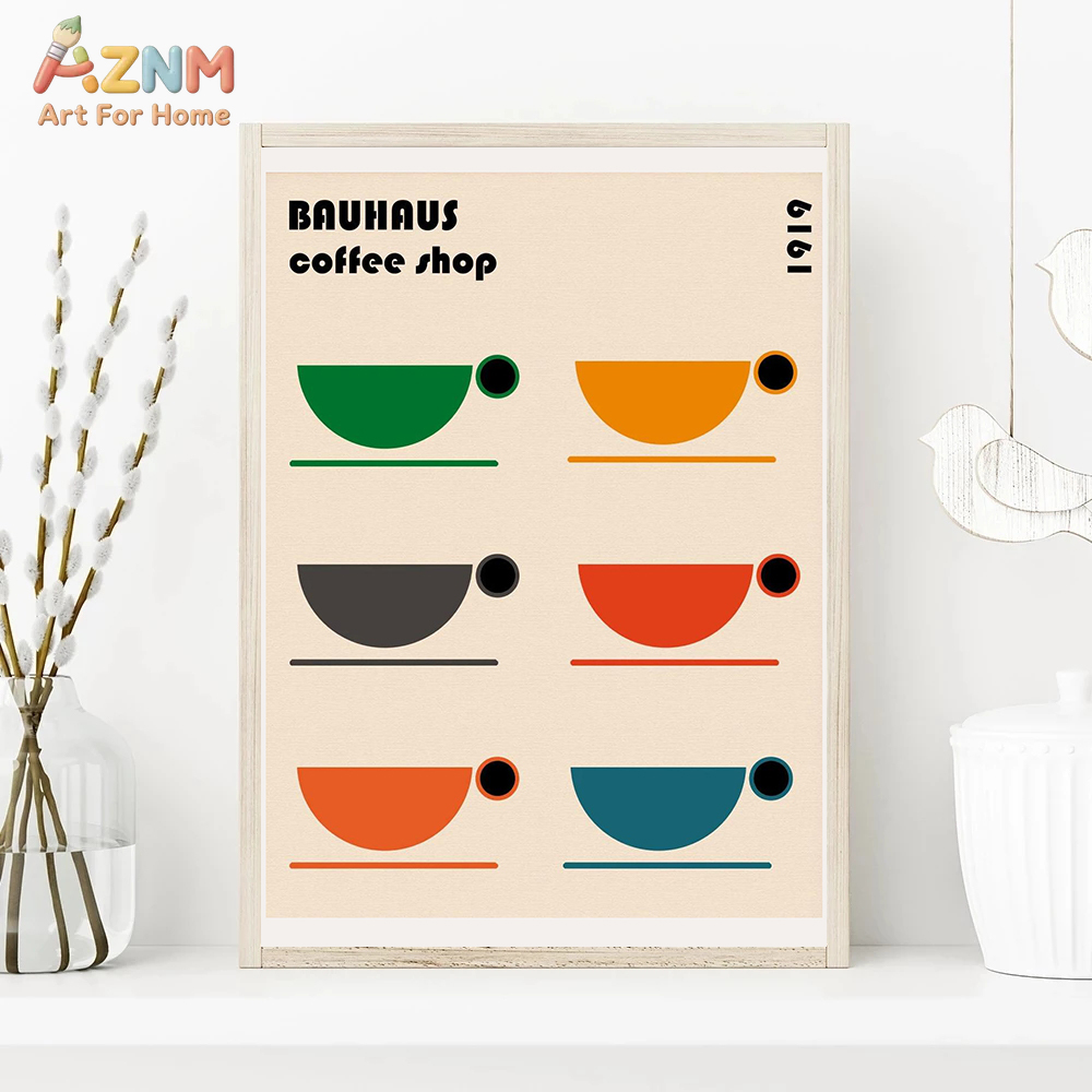 Modern Minimalist Geometry Bau - Watercolor Poster Print ulasan dan harga
