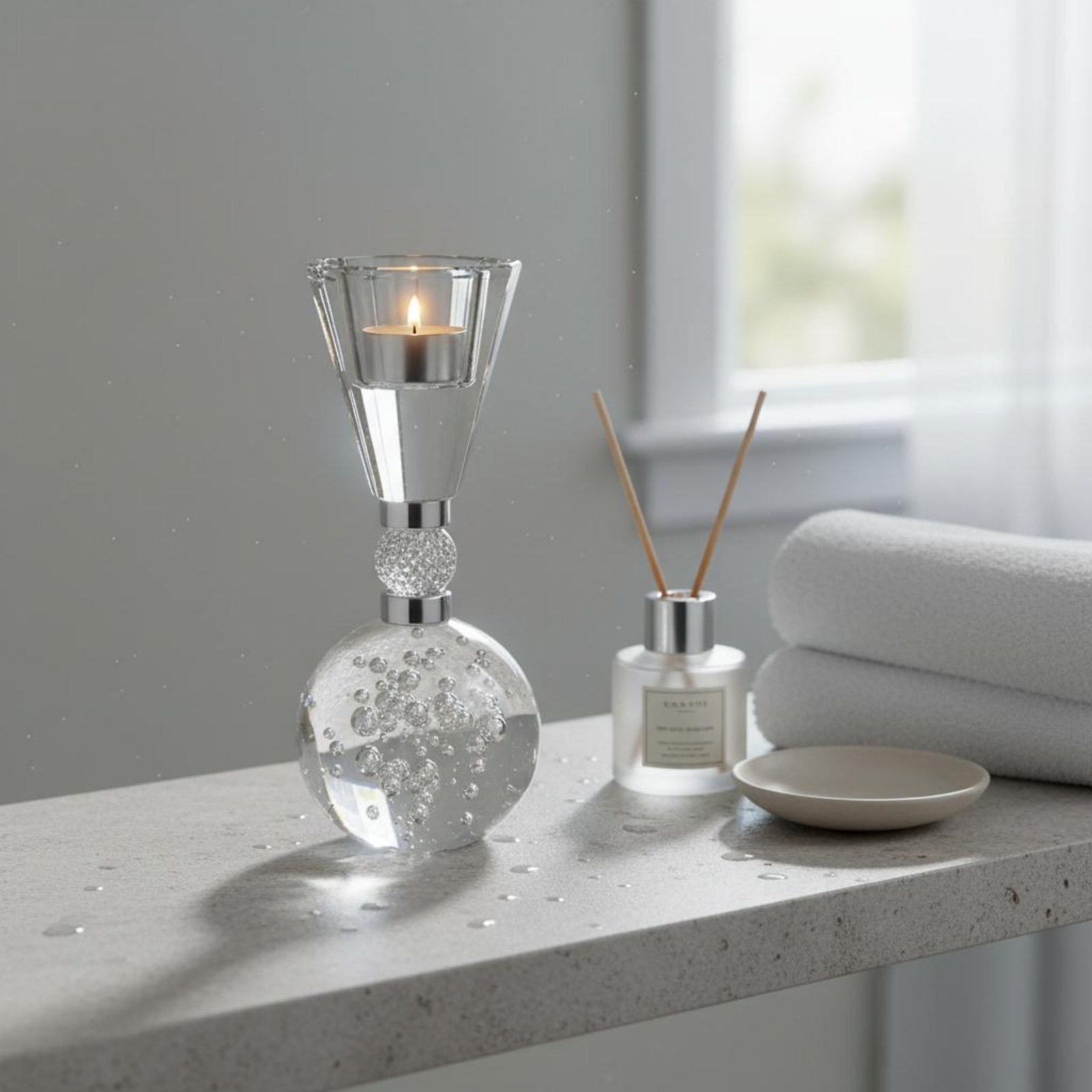 Crystal Candle Holder Bright L - Home Decor Luxury ulasan dan harga