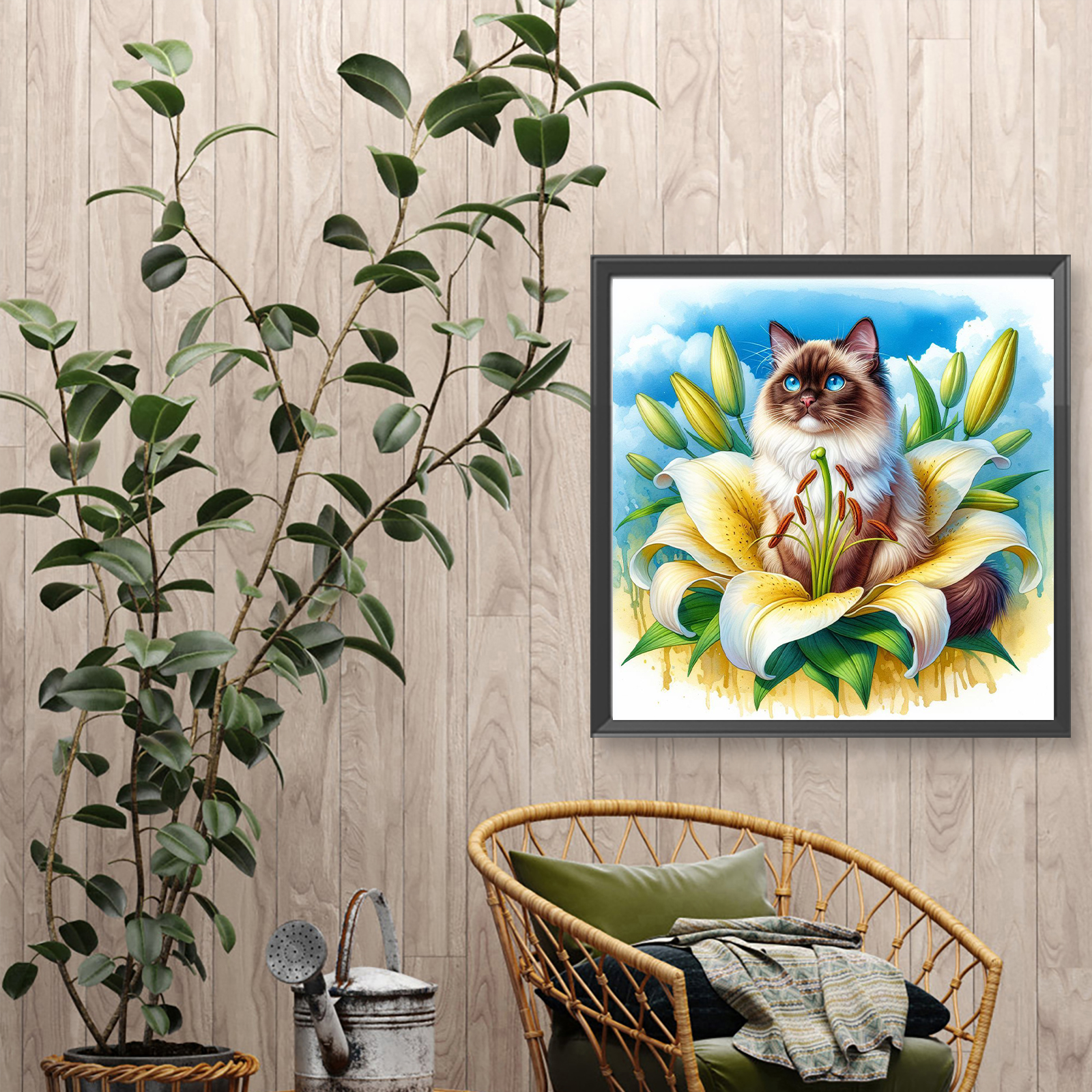 Cat Full DIY 5D Round Drill Di - Home Decor Diy Ideas ulasan dan harga