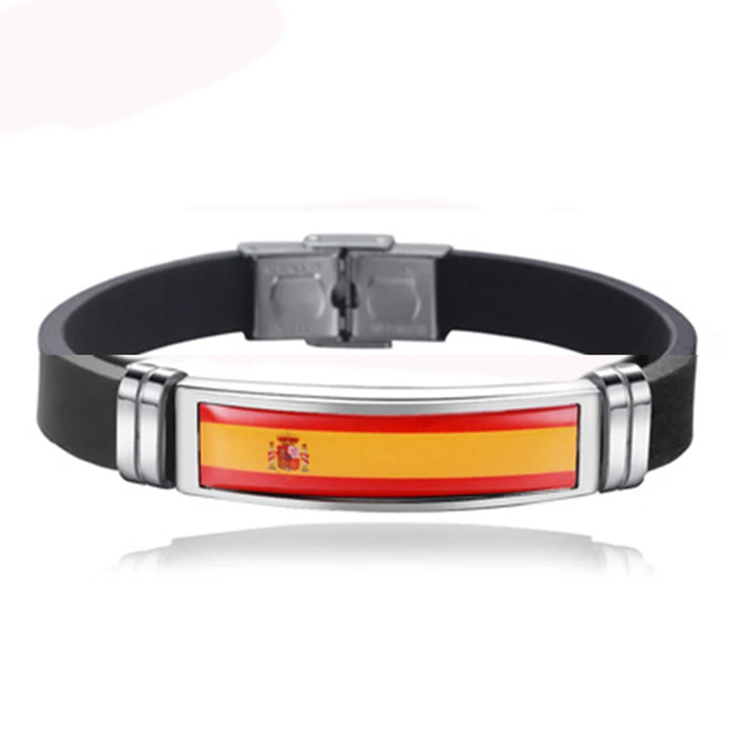 Spain Flag Leather Bracelet Fr - Home Decor Canada ulasan dan harga