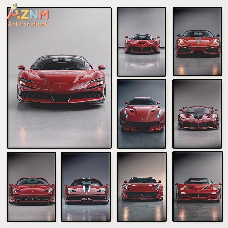 AZNM Ferrari Supercar Collecti - Watercolor Poster Print ulasan dan harga