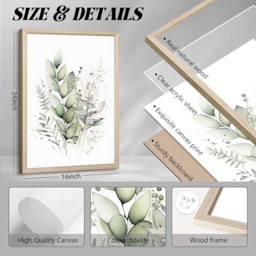Boho floral wall art set of 3  - Watercolor Poster Print ulasan dan harga