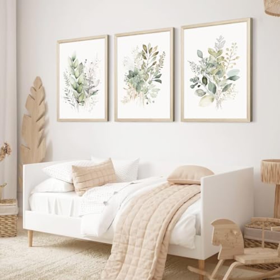 Boho floral wall art set of 3  - Watercolor Poster Print ulasan dan harga