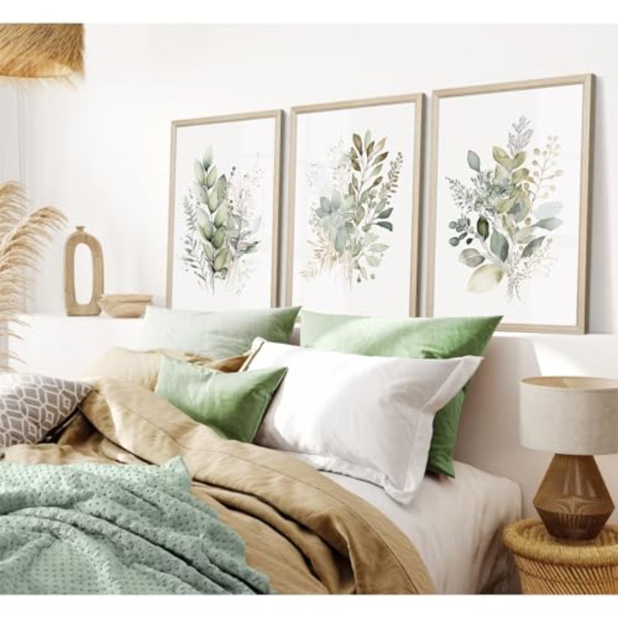 Boho floral wall art set of 3  - Watercolor Poster Print ulasan dan harga