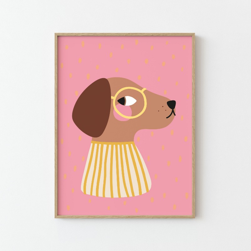 Cartoon Cute Animals Illustrat - Watercolor Poster Print ulasan dan harga
