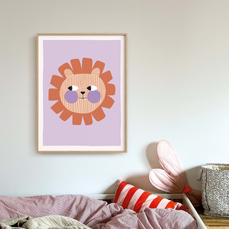 Cartoon Cute Animals Illustrat - Watercolor Poster Print ulasan dan harga