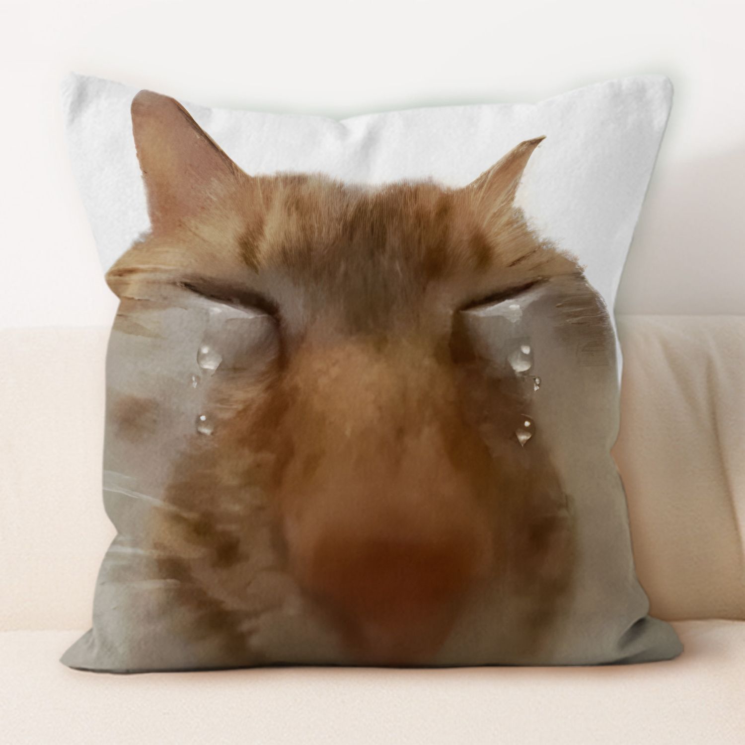 Cute Cat Emoji Print Pillow Mu - Home Decor Emoji ulasan dan harga