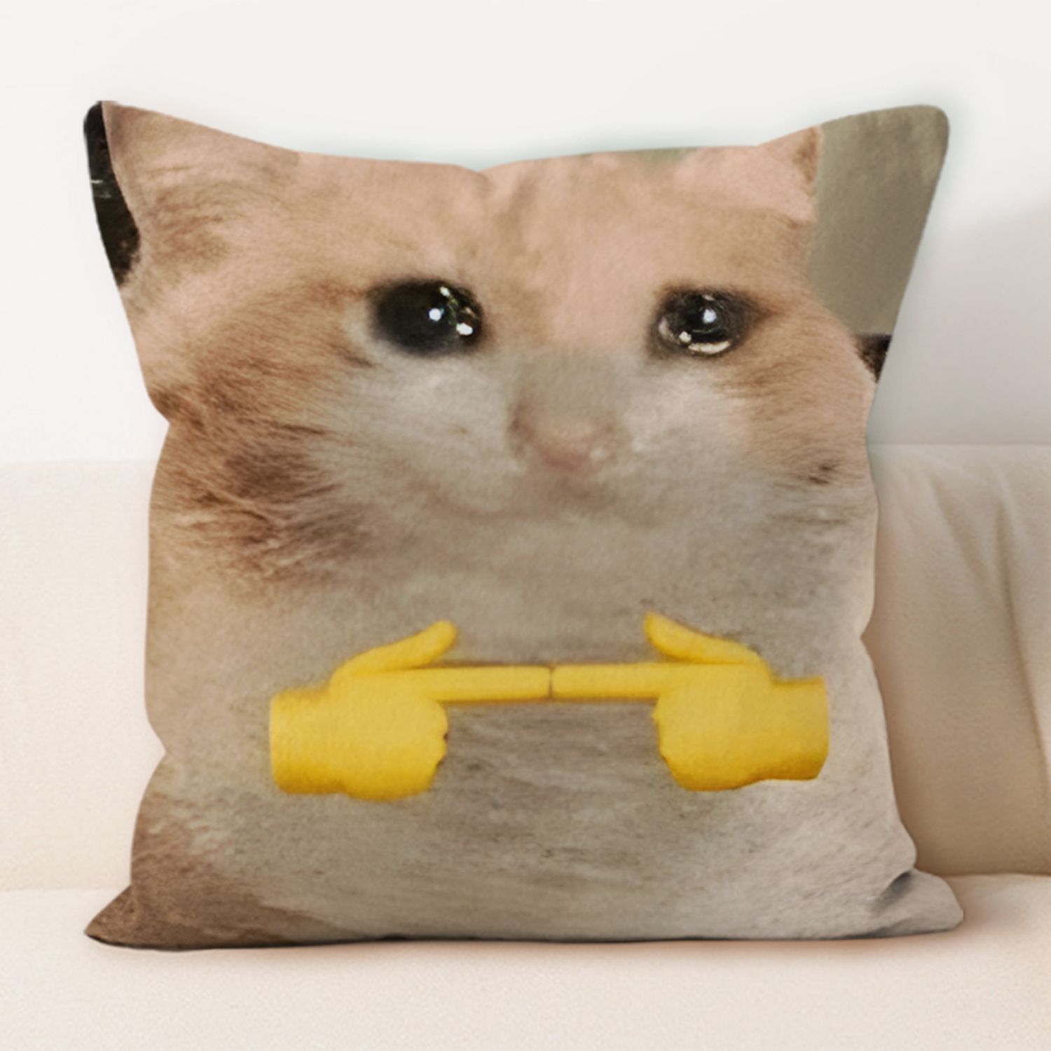 Cute Cat Emoji Print Pillow Mu - Home Decor Emoji ulasan dan harga