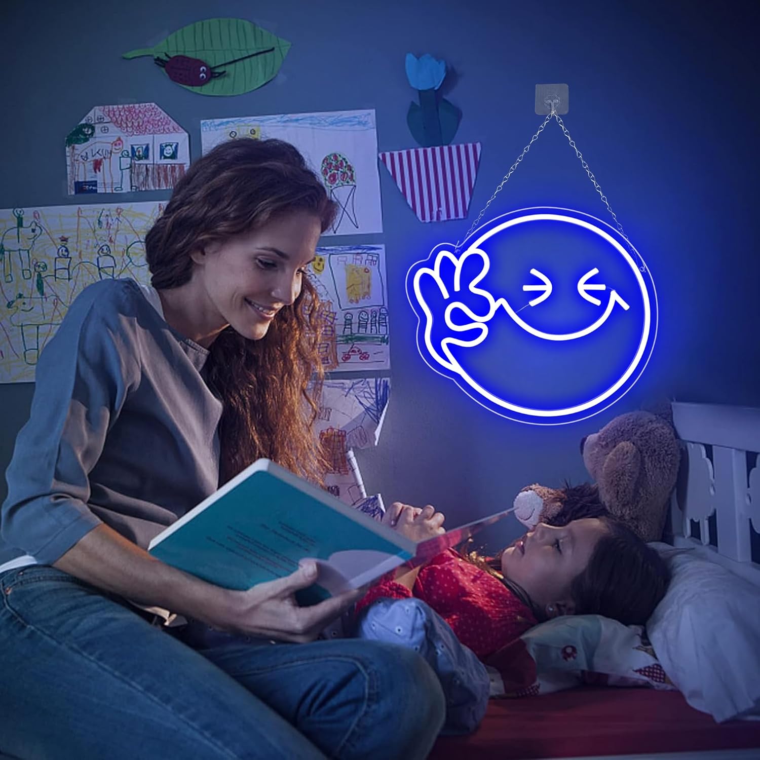 Emoji Smile OK  Neon Sign USB  - Home Decor Emoji ulasan dan harga