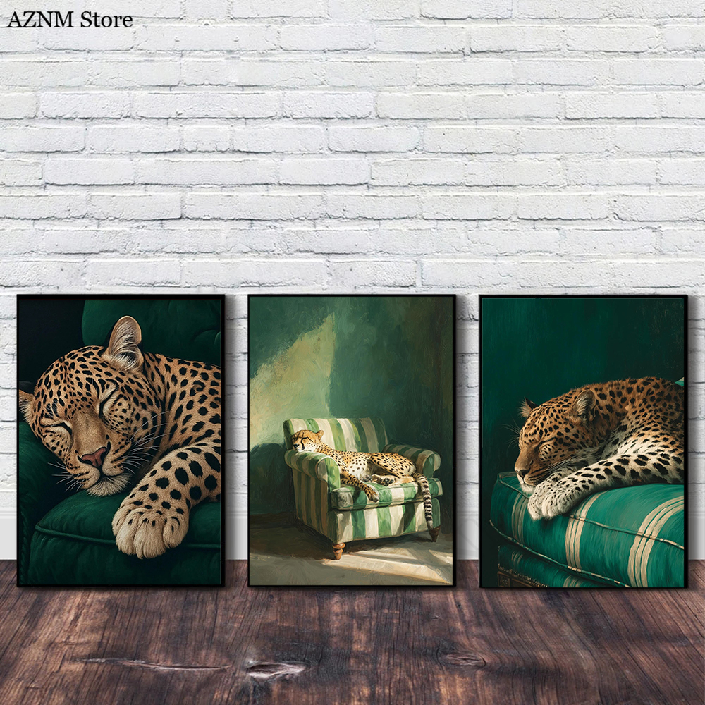 Trendy Cheetah Art Print Poste - Watercolor Poster Print ulasan dan harga