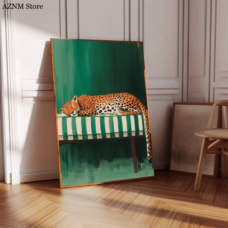 Trendy Cheetah Art Print Poste - Watercolor Poster Print ulasan dan harga