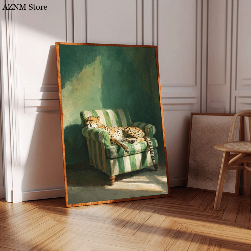 Trendy Cheetah Art Print Poste - Watercolor Poster Print ulasan dan harga
