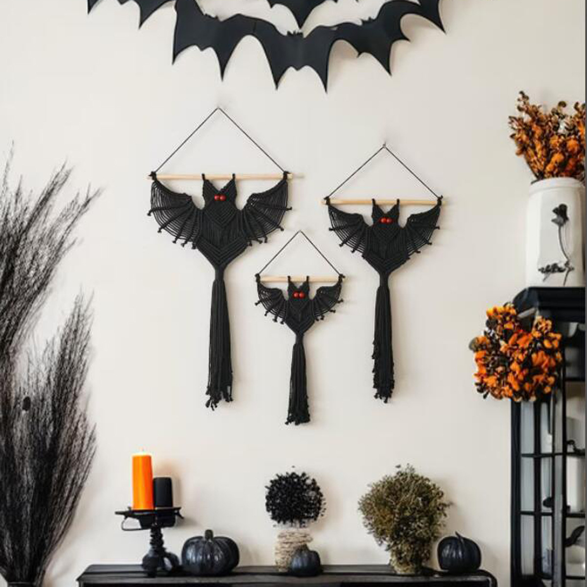 Halloween Bat Macrame Wall Han - Macrame Wall Hanging ulasan dan harga