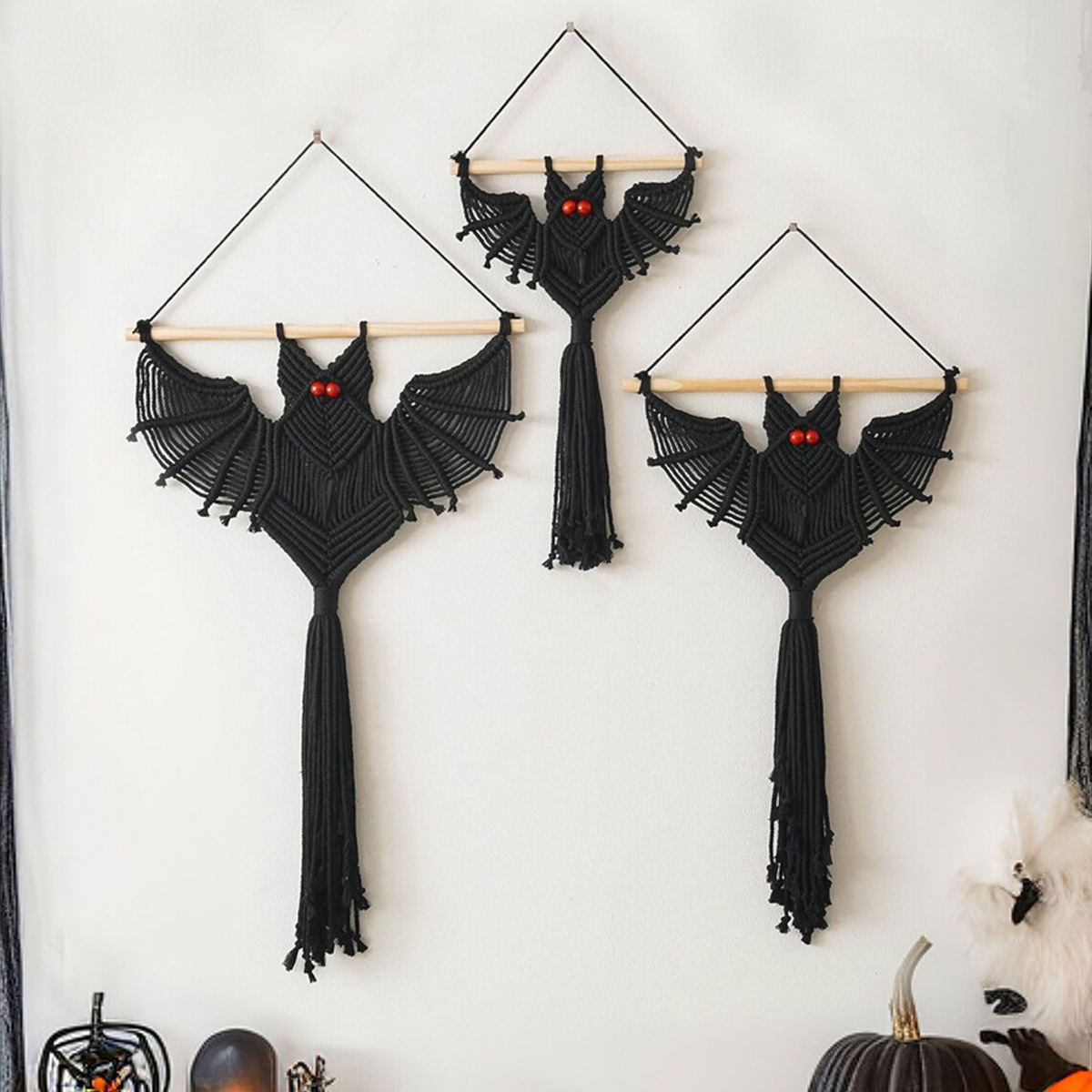 Halloween Bat Macrame Wall Han - Macrame Wall Hanging ulasan dan harga