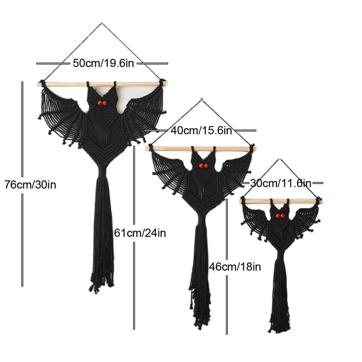 Halloween Bat Macrame Wall Han - Macrame Wall Hanging ulasan dan harga