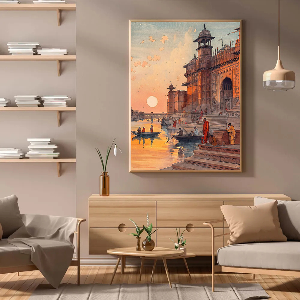 Vintage Ancient India Living B - Home Decor Varanasi ulasan dan harga