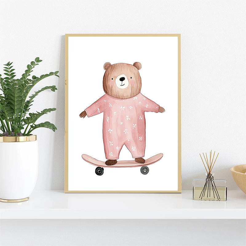 Cute Watercolor Unicorn Mermai - Watercolor Poster Print ulasan dan harga