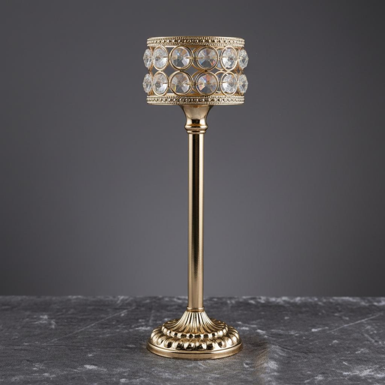3 Pieces Gold Crystal Candle H - Home Decor Luxury ulasan dan harga