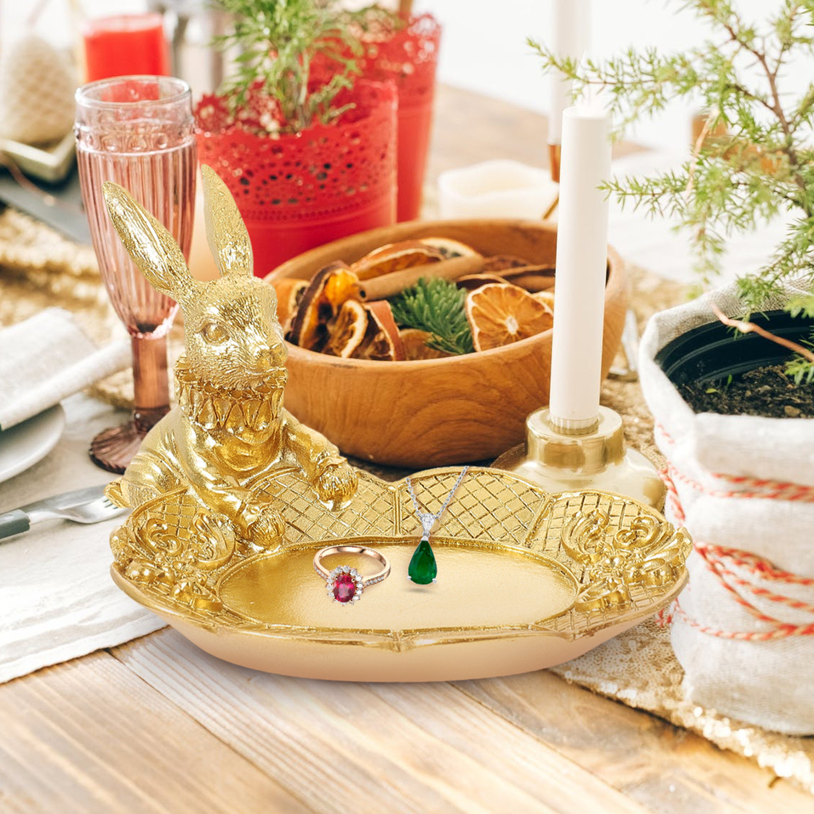 European Style Bunny Jewelry O - Home Decor Organizer ulasan dan harga