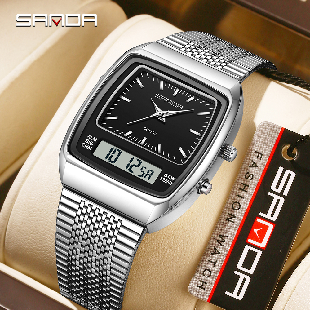 SANDA 3393 Retro Electronic Qu - Vintage Alarm Clock ulasan dan harga