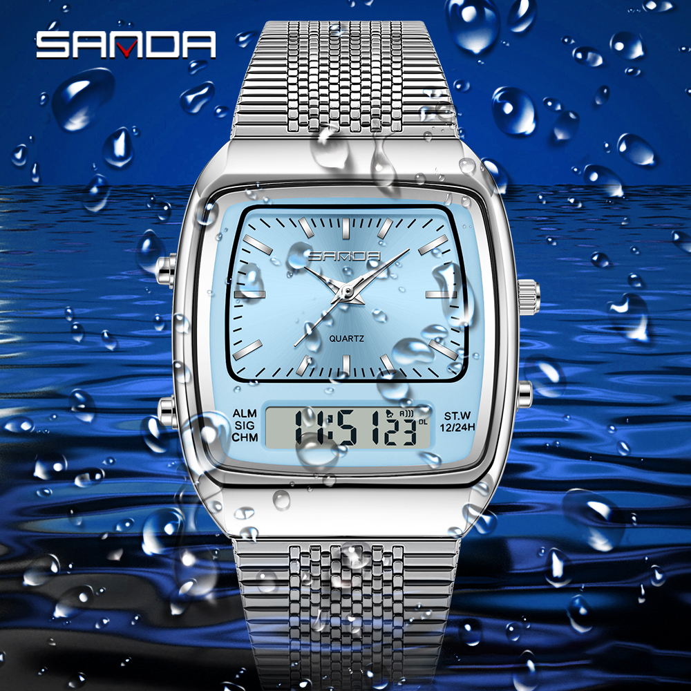 SANDA 3393 Retro Electronic Qu - Vintage Alarm Clock ulasan dan harga