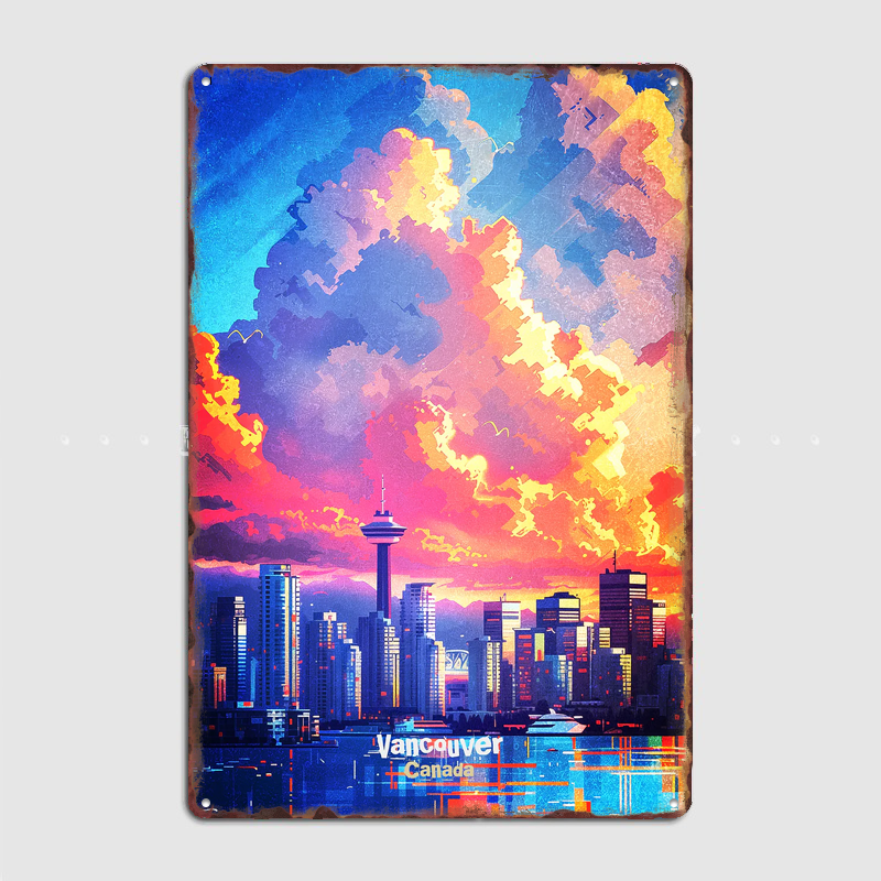 Vancouver Skyline Digital Art  - Home Decor Vancouver ulasan dan harga