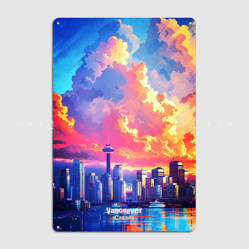 Vancouver Skyline Digital Art  - Home Decor Vancouver ulasan dan harga