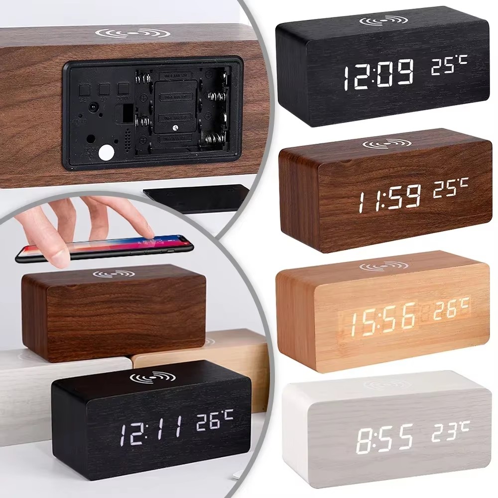 Alarm Clock LED Digital Wooden - Vintage Alarm Clock ulasan dan harga