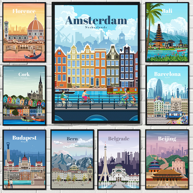Amsterdam Tokyo London Iceland - Home Decor Vancouver ulasan dan harga