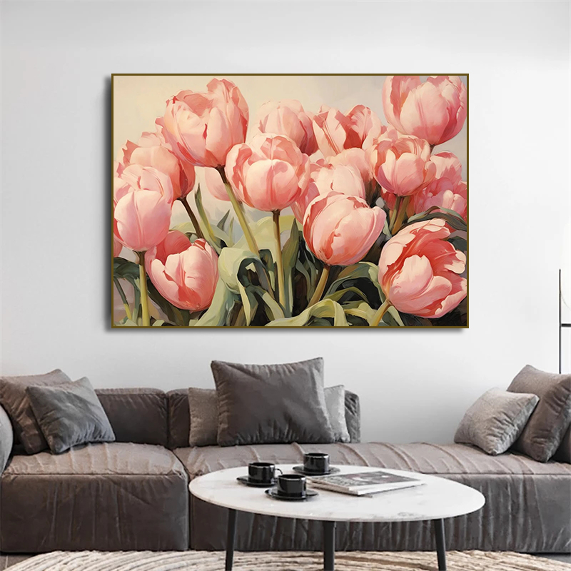 Vintage White Peony  RoseTulip - Watercolor Poster Print ulasan dan harga