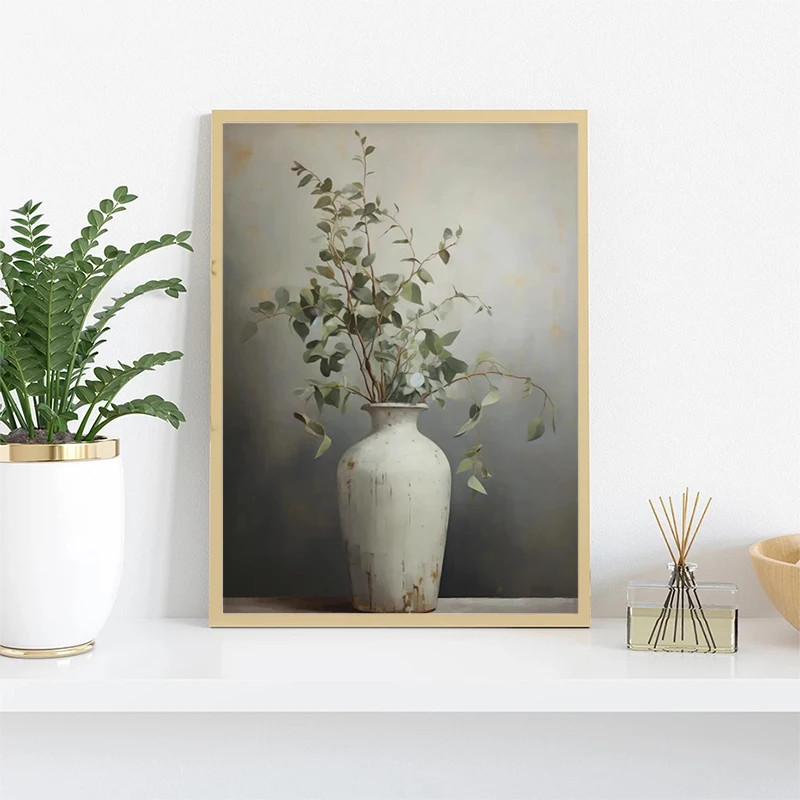 Vintage White Peony  RoseTulip - Watercolor Poster Print ulasan dan harga