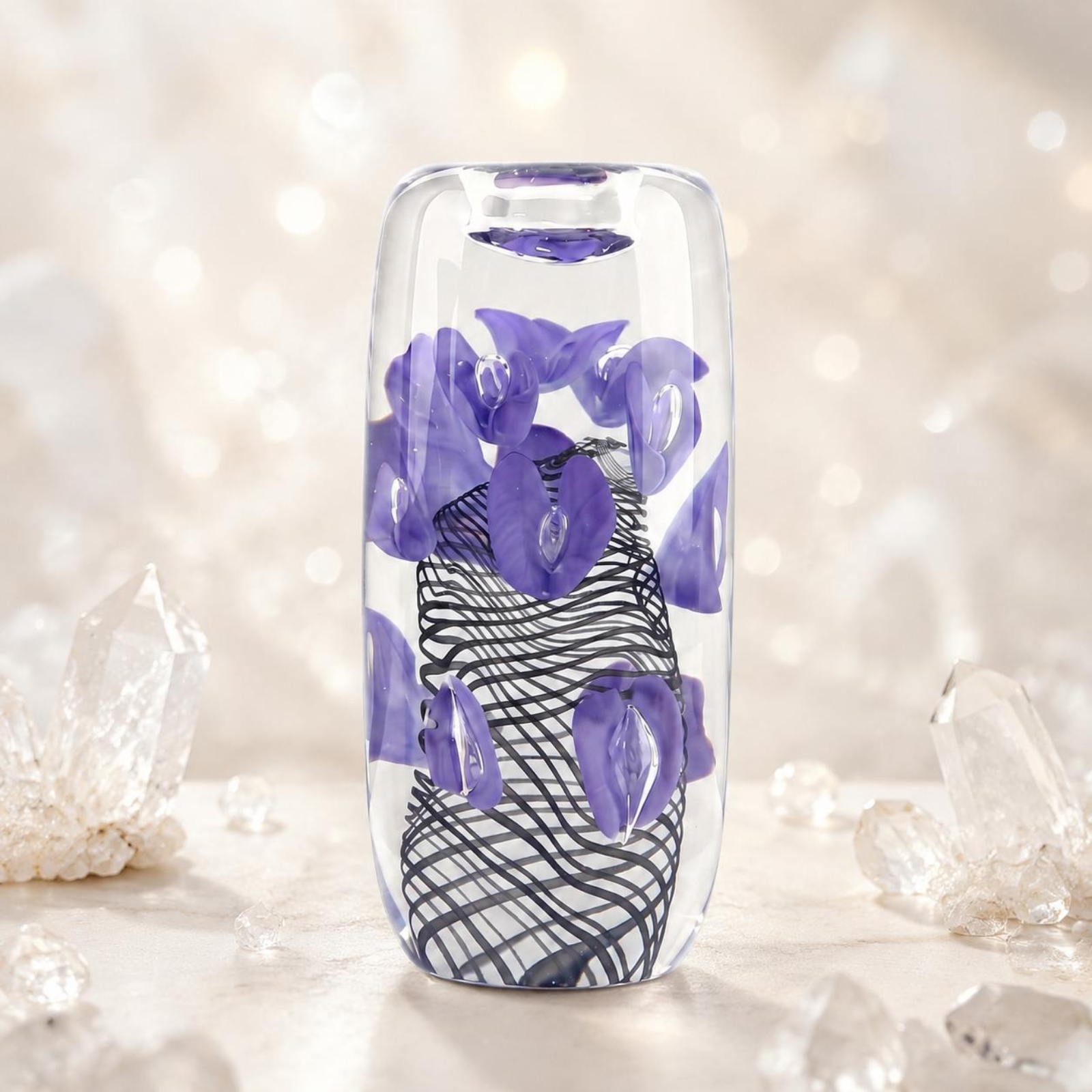 Violet Petal Glass Candle Hold - Home Decor Luxury ulasan dan harga