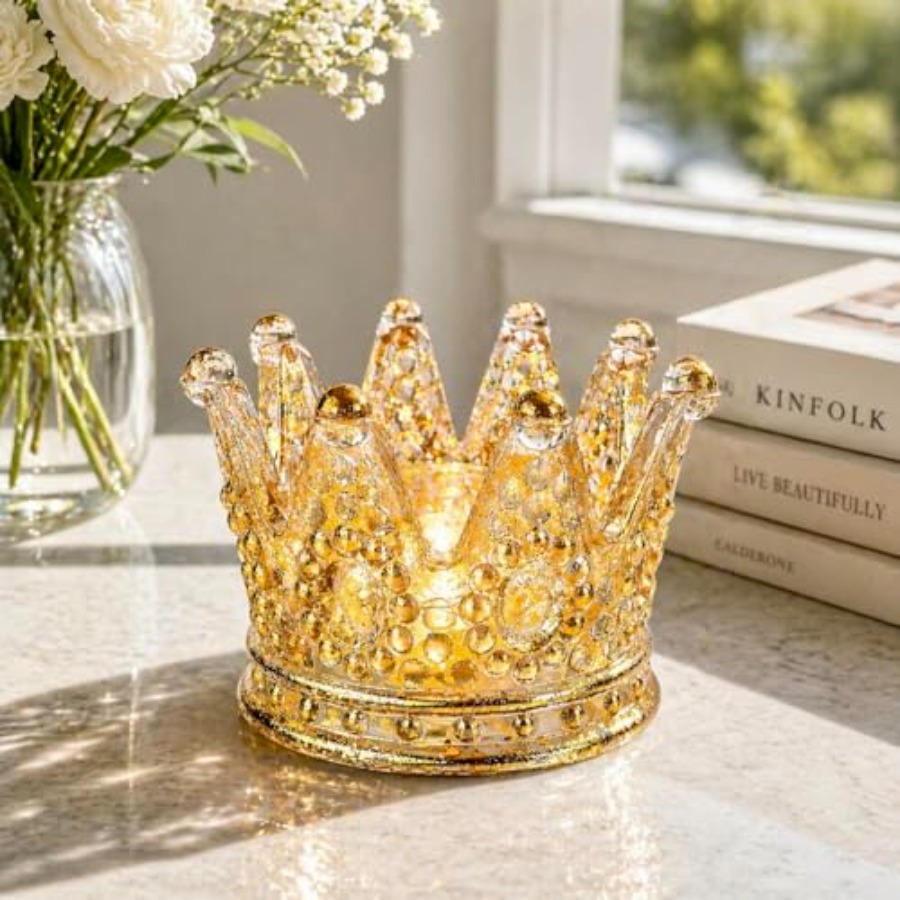 Luxury crown glass candle hold - Home Decor Luxury ulasan dan harga