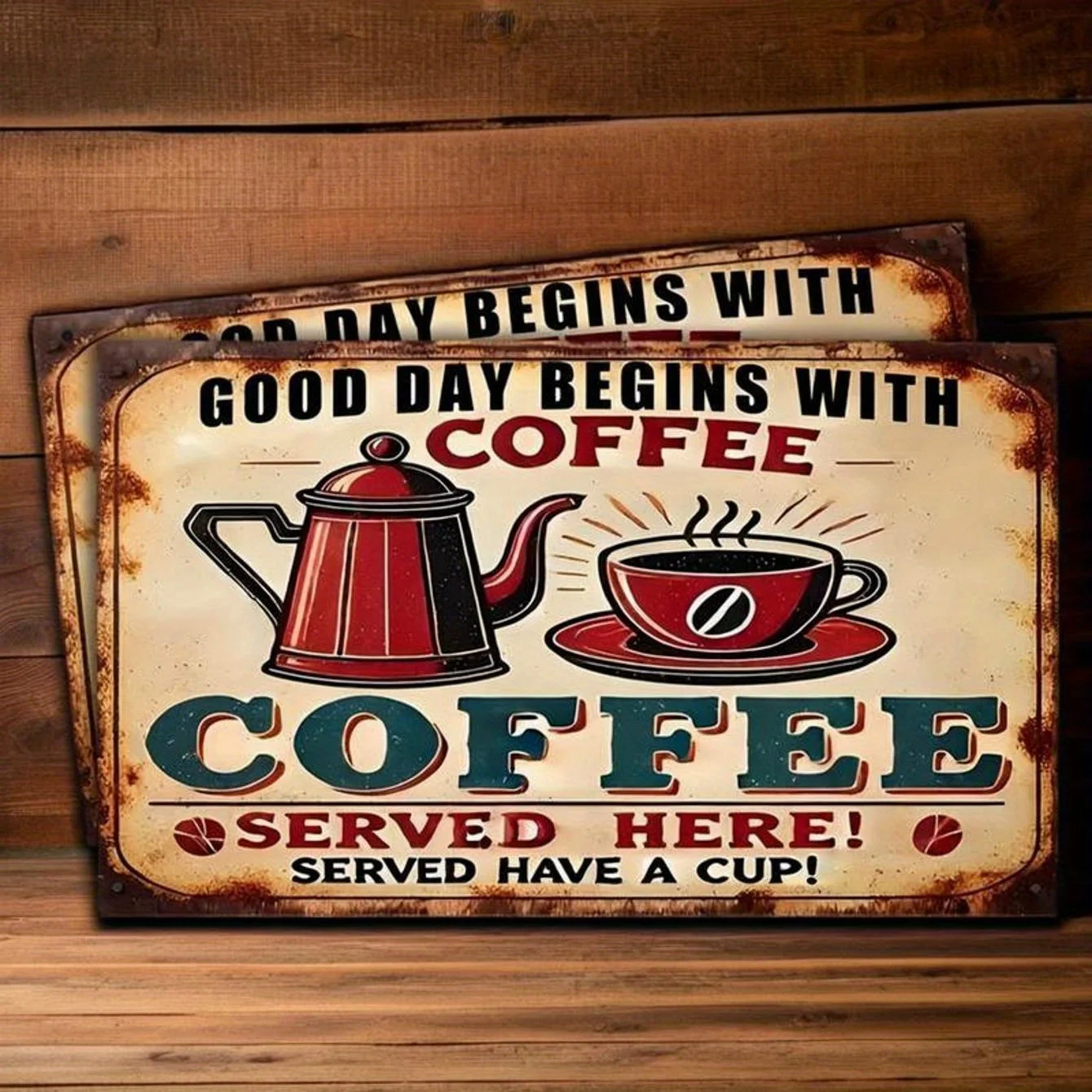 Vintage Wooden Coffee Sign - P - Home Decor Location ulasan dan harga