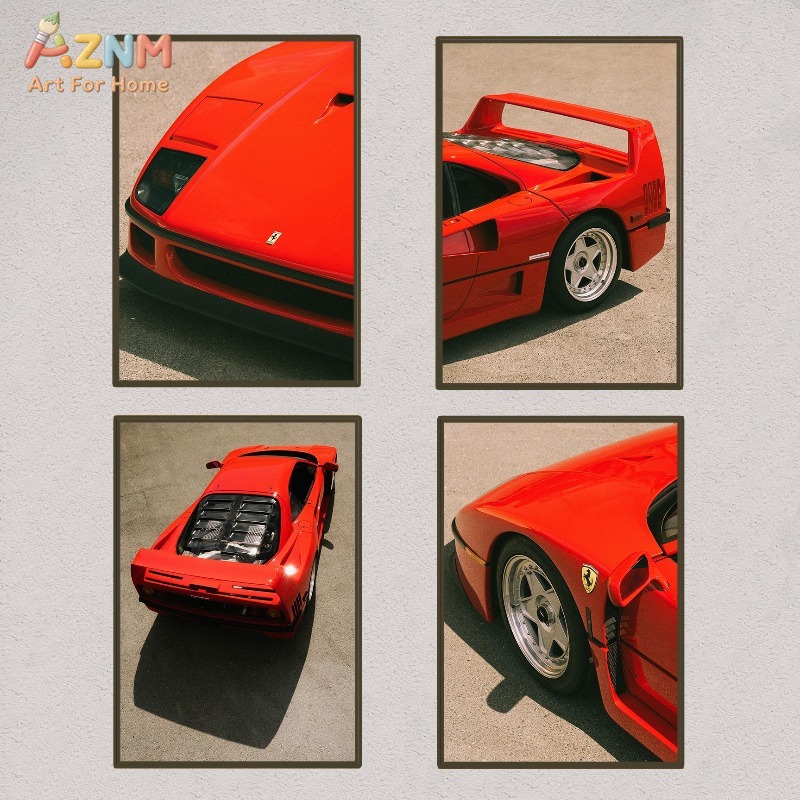 AZNM Ferrari F40 Classic Super - Watercolor Poster Print ulasan dan harga